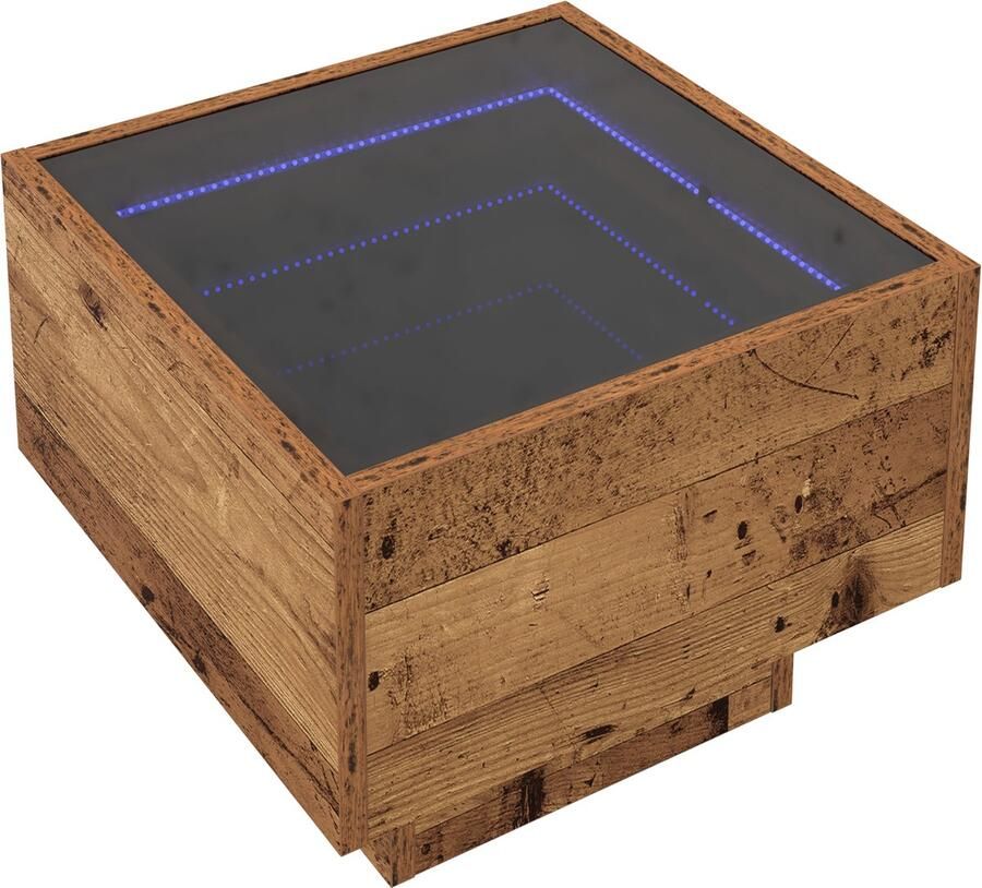 VidaXL Bijzettafel Oud hout 40 x 40 x 30 cm Bewerkt hout