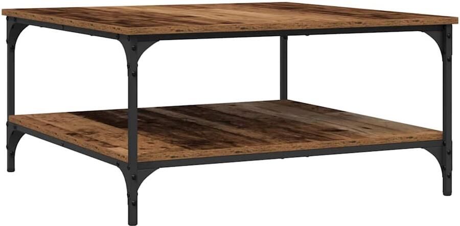 VidaXL Salontafel Oud hout 80 x 80 x 40 cm Bewerkt hout
