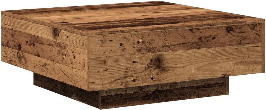 VidaXL Salontafel Oud hout Massief eikenhout 80 x 80 x 31 cm Eenvoudig - Foto 2