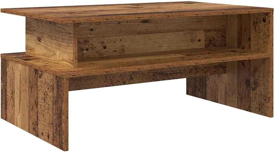 VidaXL Salontafel met plank Anders met opslag Oud hout 90 x 55 x 42.5 cm Bewerkt hout