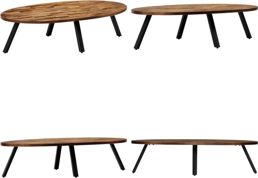 VidaXL Salontafel ovaal 120x60x30 cm massief gerecycled teakhout Salontafel Salontafels Koffietafel Koffietafels