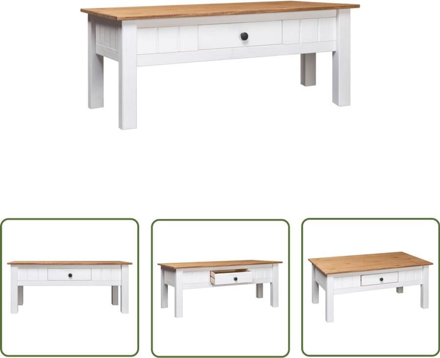 VidaXL Salontafel Panama 100x60x45 cm Grenenhout Salontafel Houten Tafel Grenenhout Witte Salontafel Landelijke Salontafel Tv Tafel Bijzettafel Livingroom Furniture Meubelen Voor Woonkamer