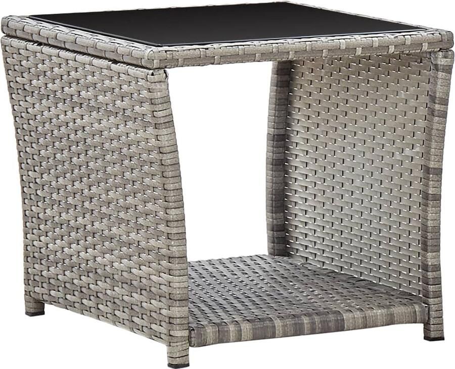 VidaXL Salontafel Poly Rattan 45x45x40 cm Grijs