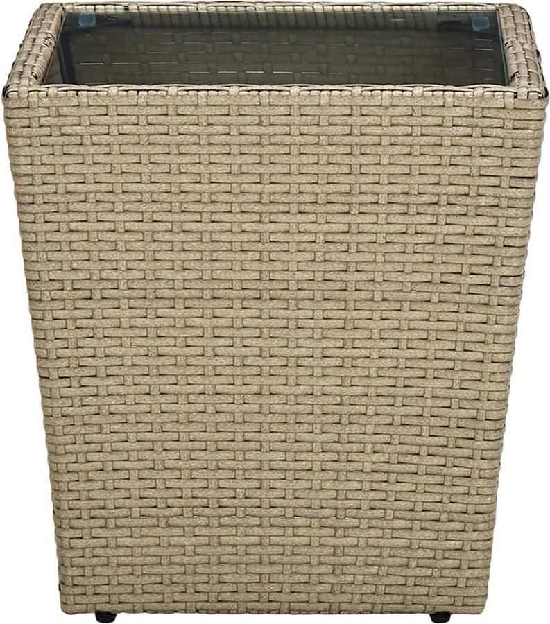 VidaXL Salontafel Poly Rattan Beige 41 5x41 5x44 cm