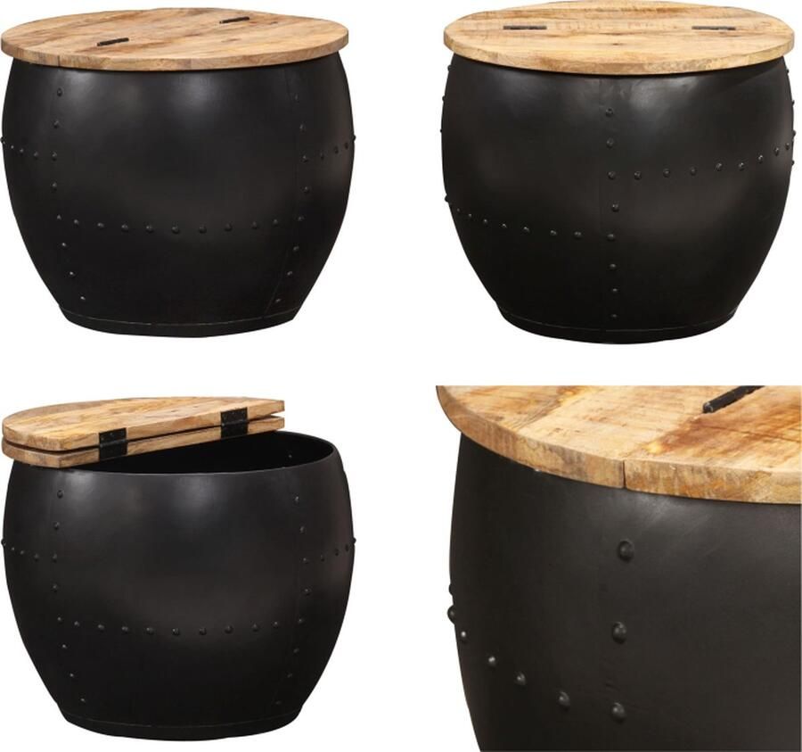 VidaXL Salontafel rond 53x43 cm massief mangohout Salontafel Salontafels Bijzettafel Bijzettafels