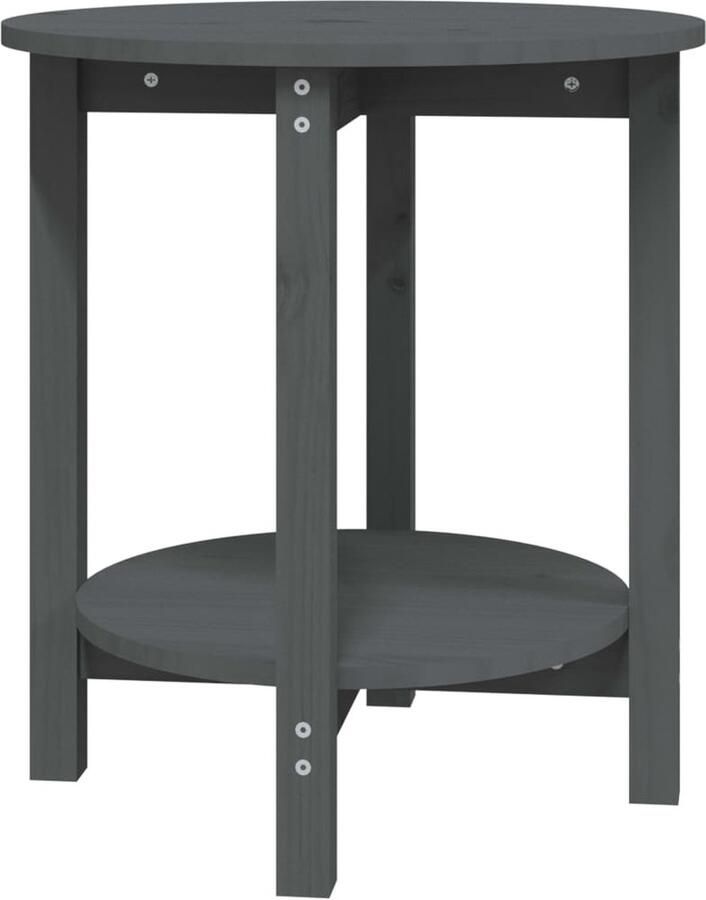 VidaXL Salontafel Rond Massief Grenenhout Grijs Salontafel Houten Salontafel Klassieke Salontafel Grenenhouten Salontafel Grijze Salontafel Kleine Salontafel Bijzettafel Livingroom Furniture Interieurdecoratie