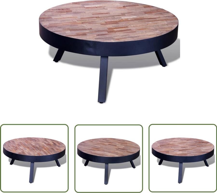 VidaXL Salontafel Rond Teakhout Handgemaakt Salontafel Vintage Meubilair Teakhouten Tafel Industriële Salontafel Retro Salontafel Handmade Furniture Tweedehands Meubelen Eco Friendly Furniture