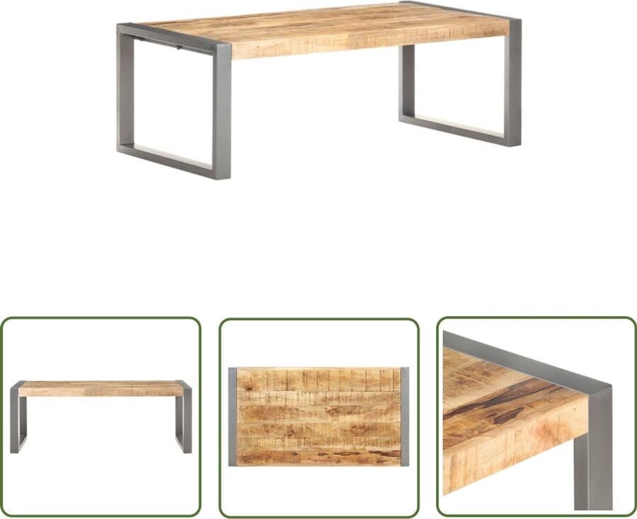 VidaXL Salontafel Ruw Mangohout 110x60x40 cm Salontafel Houten Salontafel Mangohouten Salontafel Industrieel Design Vintage Salontafel Tv Tafels Bijzettafel Living Room Furniture