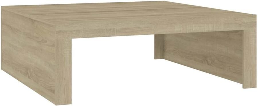 The Living Store Salontafel 100x100x35 cm bewerkt hout sonoma eikenkleurig Salontafel Houten Salontafel Eiken Salontafel Bruine Salontafel Bijzettafel