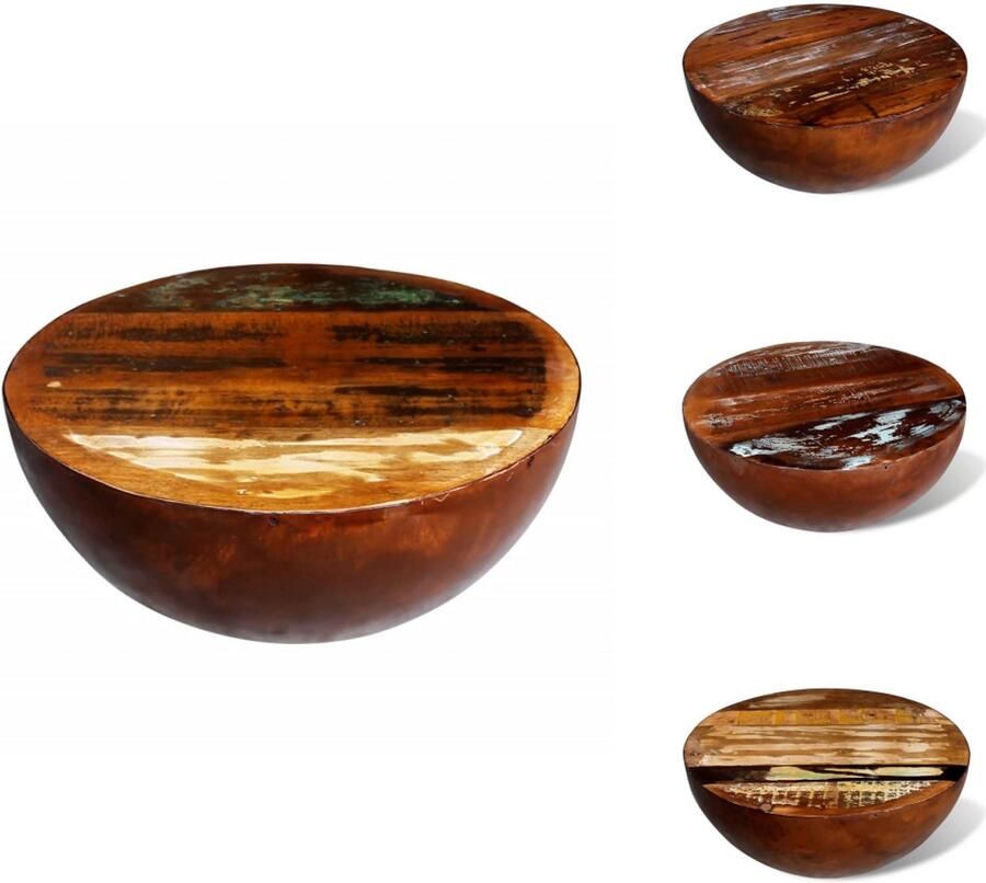 The Living Store Salontafel Exotisch Gerecycled Hout 60 x 28 cm Vintage Stijl Salontafel Houten Salontafel Retro Salontafel Vintage Salontafel Exotische Salontafel