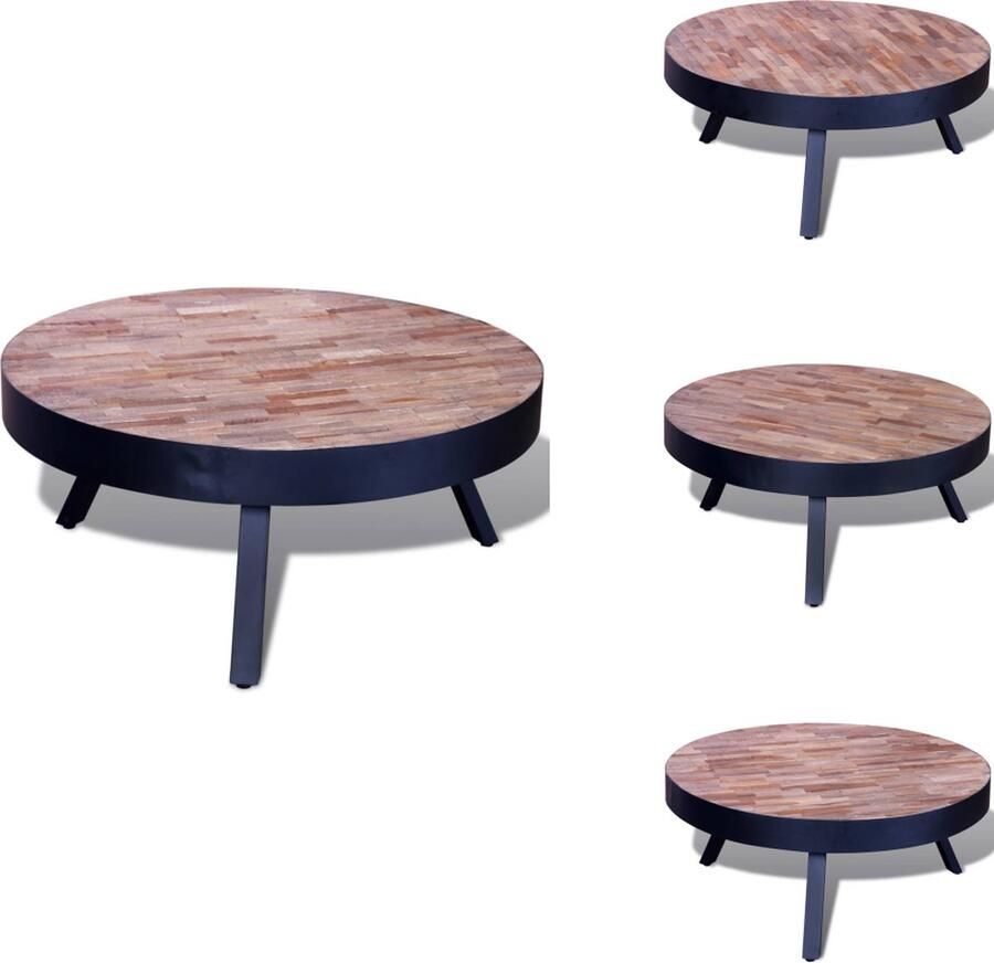 VidaXL Salontafel Salon Tafel Salon Tafels Salontafel rond gerecycled teakhout