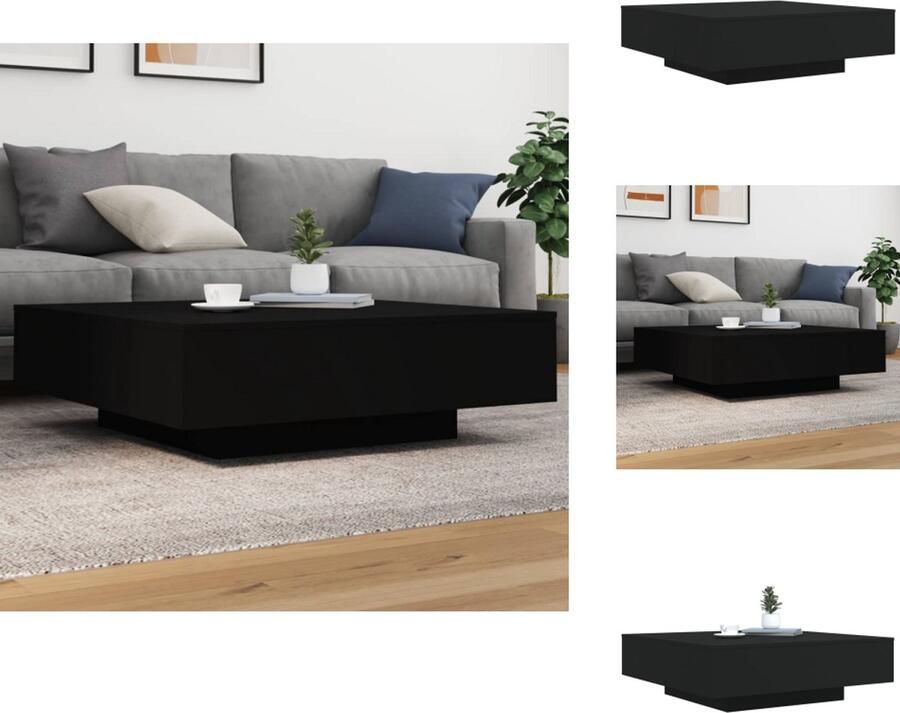 VidaXL Salontafel Salontafels Bijzettafel Banktafel Salontafel 100x100x31 cm bewerkt hout zwart