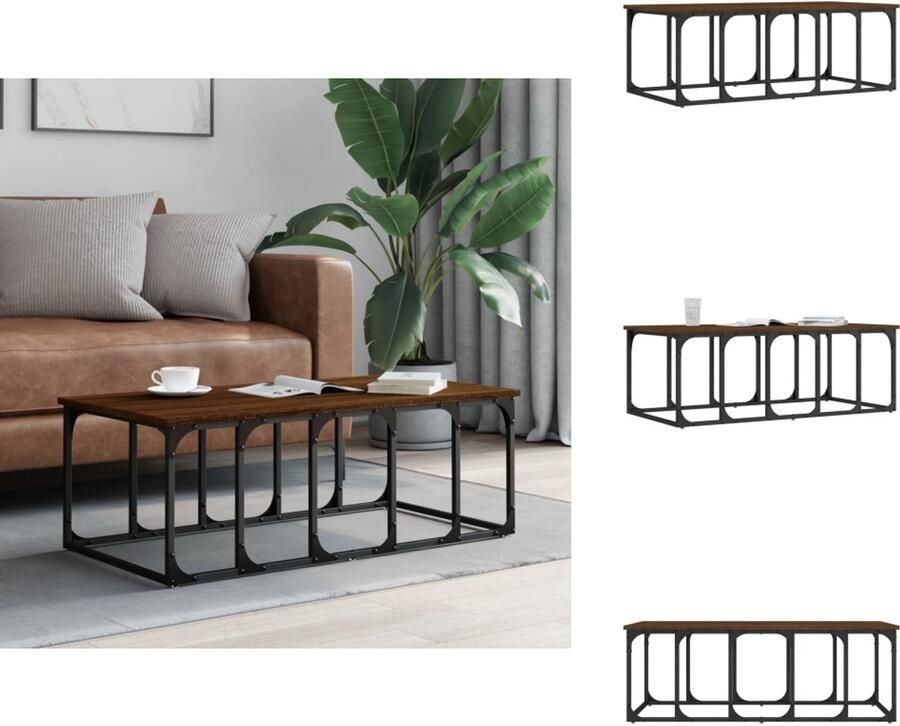 VidaXL Salontafel Salontafels Bijzettafel Banktafel Salontafel 100x50x35 5 cm bewerkt hout bruin eikenkleur