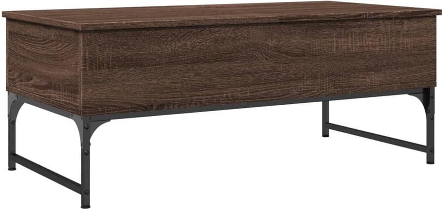 VidaXL Salontafel Salontafels Bijzettafel Banktafel Salontafel 100x50x40 cm bewerkt hout en metaal bruin eikenkleur