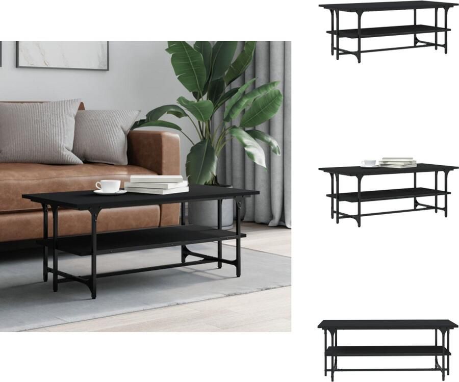 VidaXL Salontafel Salontafels Bijzettafel Banktafel Salontafel 100x50x40 cm bewerkt hout zwart eikenkleurig