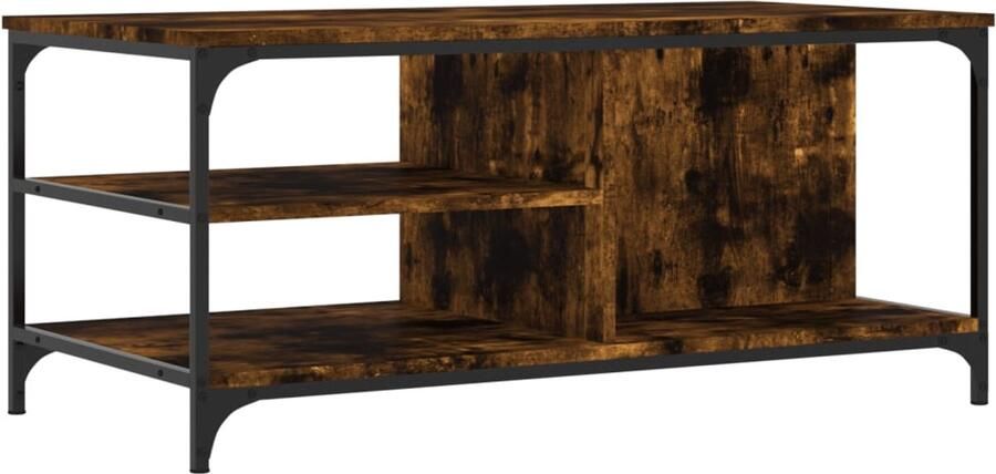 VidaXL Salontafel Salontafels Bijzettafel Banktafel Salontafel 100x50x45 cm bewerkt hout gerookt eikenkleurig