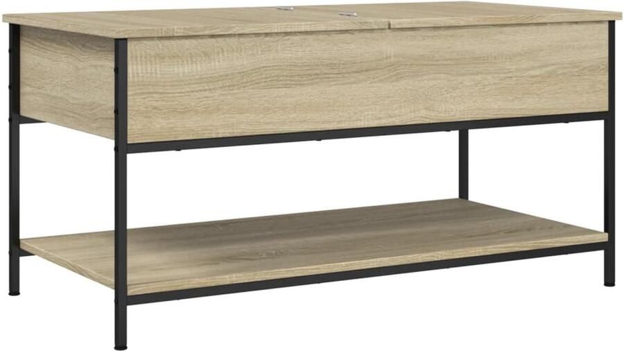 VidaXL Salontafel Salontafels Bijzettafel Banktafel Salontafel 100x50x50 cm bewerkt hout en metaal sonoma eiken