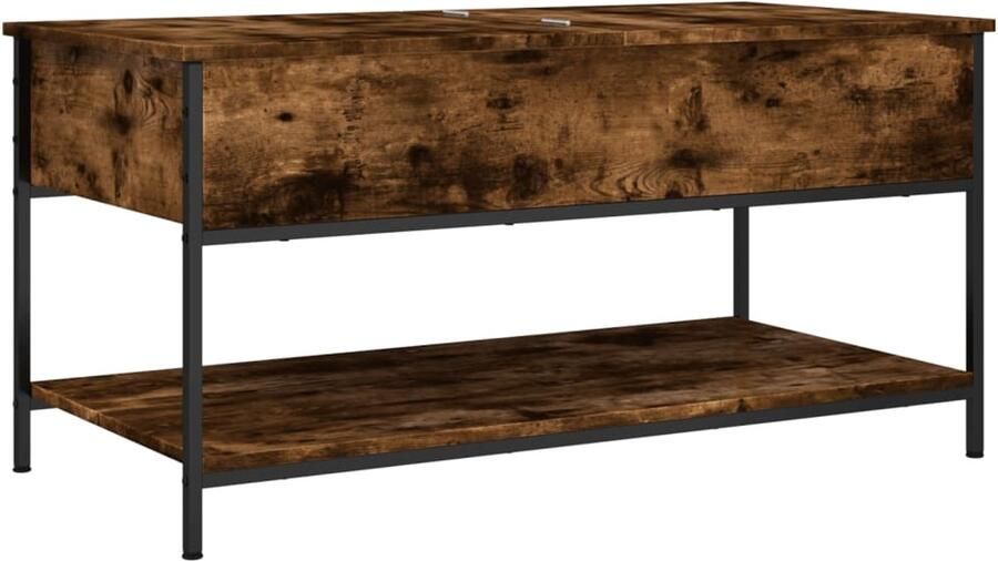VidaXL Salontafel 100x50x50 cm bewerkt hout en metaal gerookt eiken Salontafel Houten Salontafel Metalen Salontafel Industrieel Salontafel Modern Salontafel