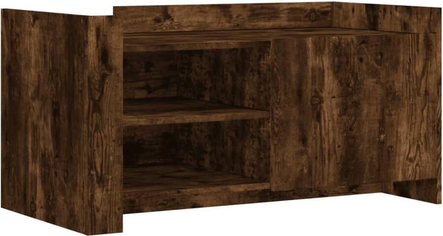 VidaXL Salontafel 100x50x50 cm bewerkt hout gerookt eikenkleurig Salontafel Salontafels Bijzettafel Banktafel