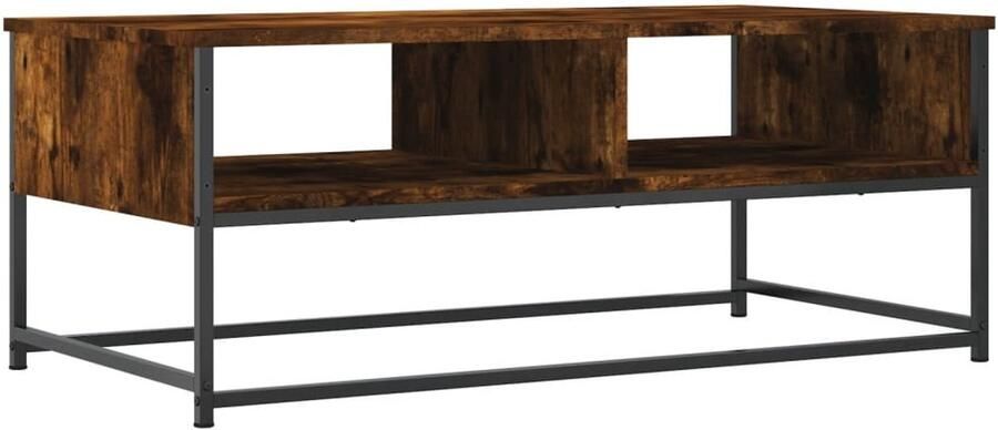 VidaXL Salontafel Salontafels Bijzettafel Banktafel Salontafel 100x51x40 cm bewerkt hout gerookt eikenkleurig - Foto 2