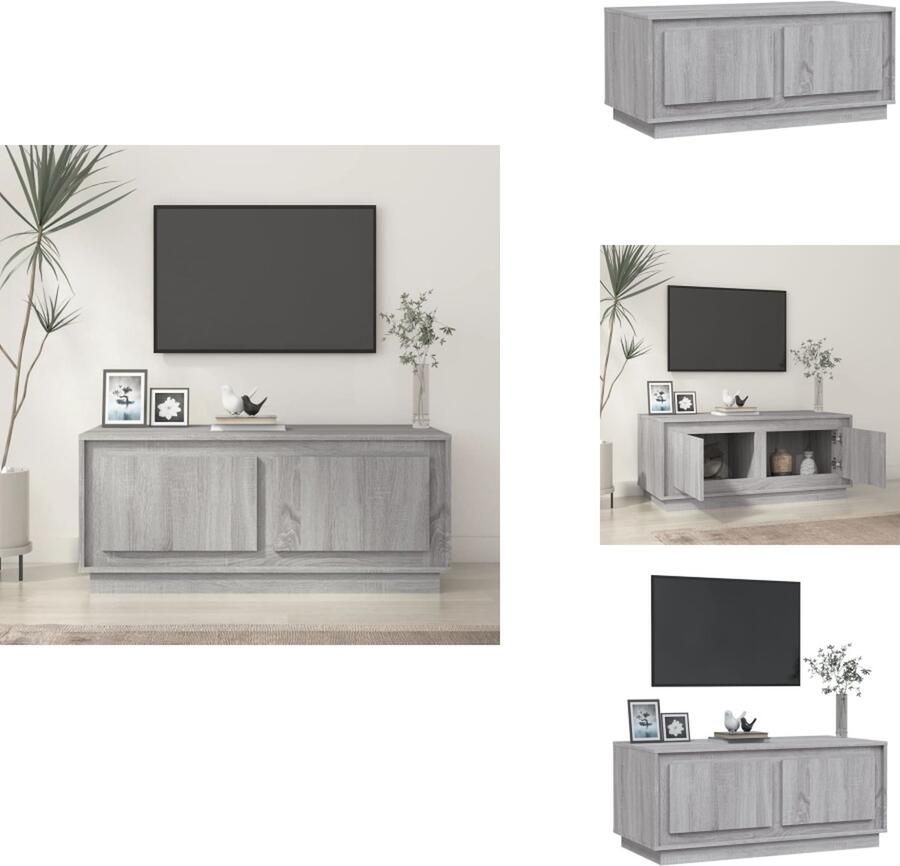 VidaXL Salontafel Salontafels Bijzettafel Banktafel -Salontafel-102x50x44-cm-bewerkt-hout-grijs-sonoma-eikenkleurig