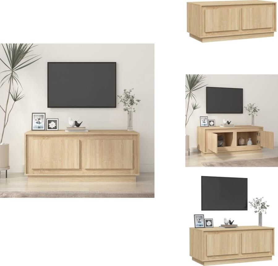 VidaXL Salontafel Salontafels Bijzettafel Banktafel -Salontafel-102x50x44-cm-bewerkt-hout-sonoma-eikenkleurig