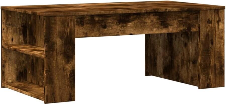 VidaXL Salontafel 102x55x42 cm bewerkt hout gerookt eikenkleurig Salontafel Houten Salontafel Bruine Salontafel Eiken Salontafel Living Room Furniture