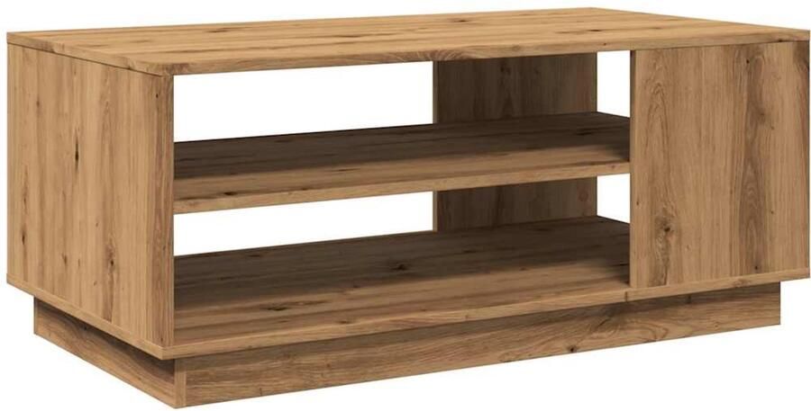 VidaXL Salontafel 102x55x43 cm bewerkt hout artisanaal eikenkleur Salontafel Houten Salontafel Eiken Salontafel Living Room Furniture Coffee Table