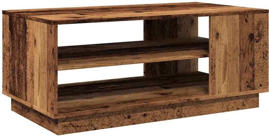 VidaXL Salontafel 102x55x43 cm bewerkt hout oud houtkleurig Salontafel Salontafels Bijzettafel Banktafel