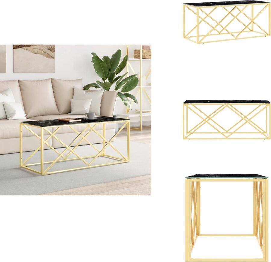 VidaXL Salontafel Salontafels Bijzettafel Banktafel Salontafel 110x45x45 cm roestvrij staal en glas