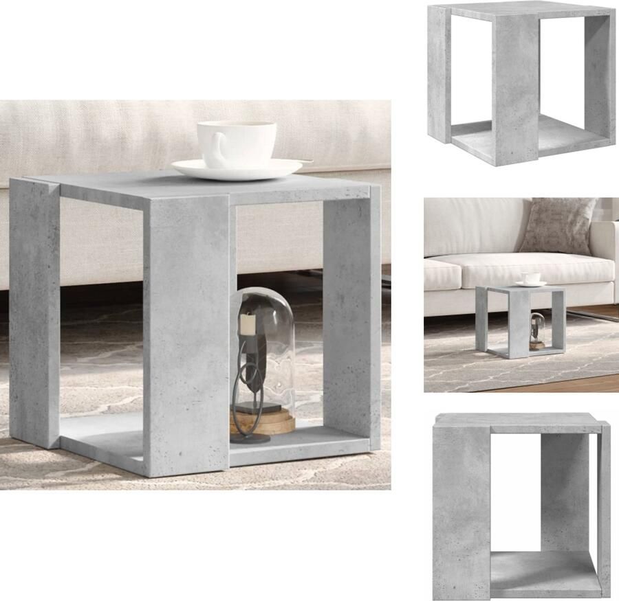 VidaXL Salontafel Salontafels Bijzettafel Banktafel Salontafel 32x32x30 cm bewerkt hout betongrijs