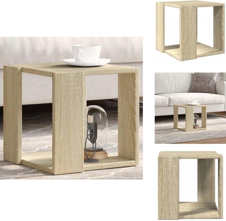 VidaXL Salontafel Salontafels Bijzettafel Banktafel Salontafel 32x32x30 cm bewerkt hout sonoma eikenkleurig