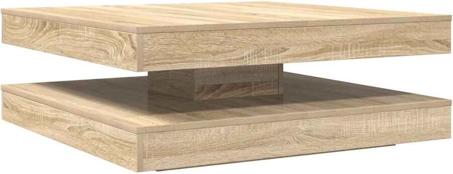 VidaXL Salontafel Salontafels Bijzettafel Banktafel Salontafel 360 graden draaibaar 90x90x34 5 cm sonoma eikenkleur