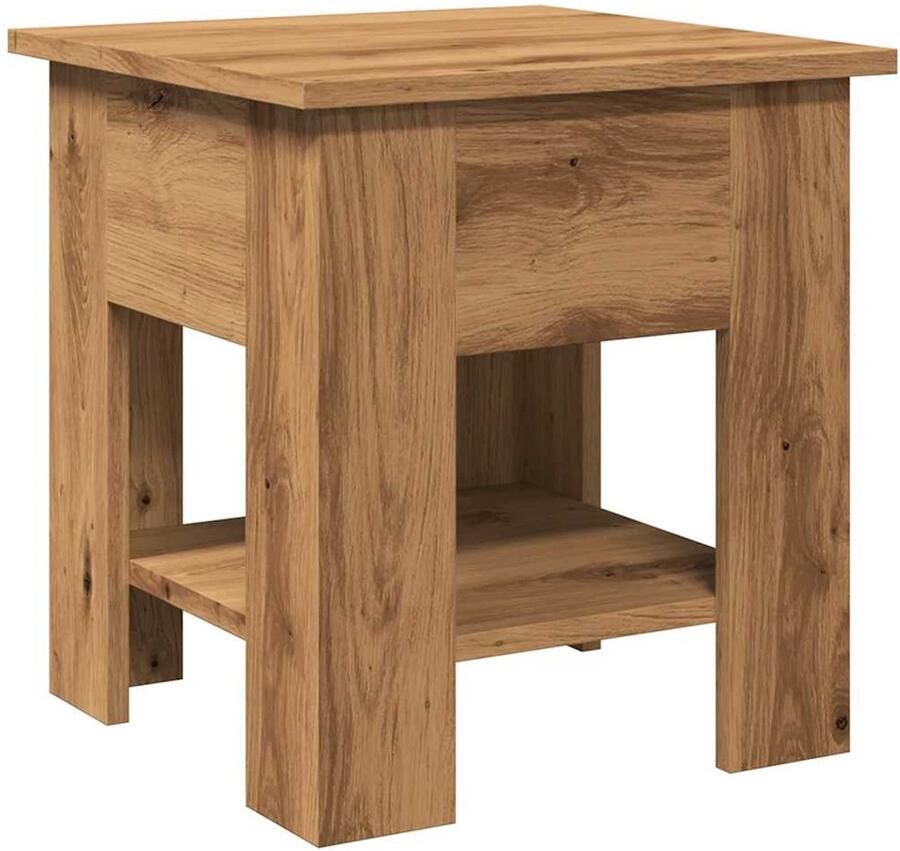 VidaXL Salontafel Salontafels Bijzettafel Banktafel Salontafel 40x40x42 cm bewerkt hout artisanaal eikenkleur