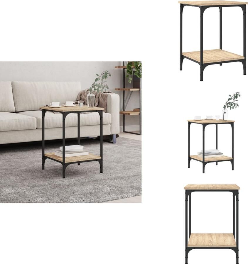 VidaXL Salontafel Salontafels Bijzettafel Banktafel Salontafel 40x40x55 cm bewerkt hout sonoma eikenkleurig