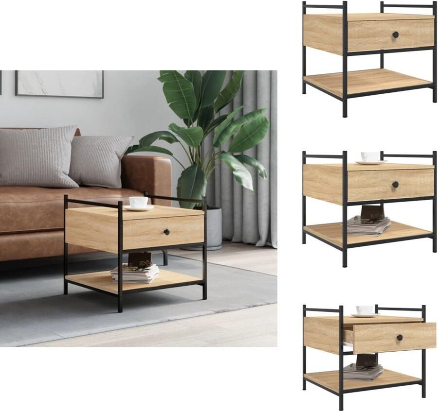 VidaXL Salontafel Salontafels Bijzettafel Banktafel Salontafel 50x50x50 cm bewerkt hout sonoma eikenkleurig