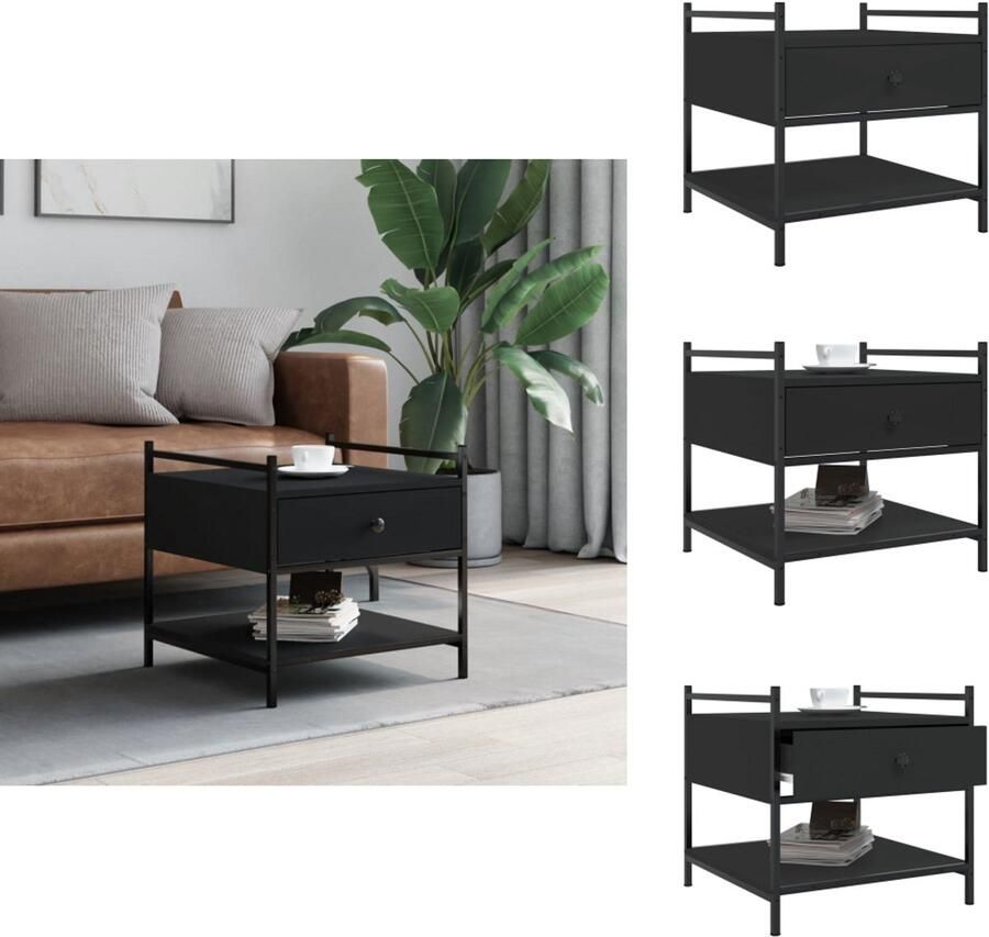VidaXL Salontafel Salontafels Bijzettafel Banktafel Salontafel 50x50x50 cm bewerkt hout zwart