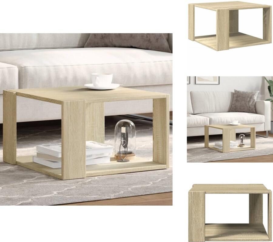 VidaXL Salontafel Salontafels Bijzettafel Banktafel Salontafel 51 5x51 5x30 cm bewerkt hout sonoma eikenkleurig