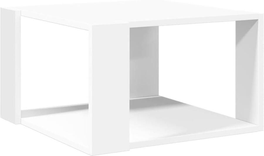 VidaXL Salontafel 51 5x51 5x30 cm bewerkt hout wit Salontafel Houten Salontafel Wit Salontafel Compact Salontafel 51.5x51.5x30cm