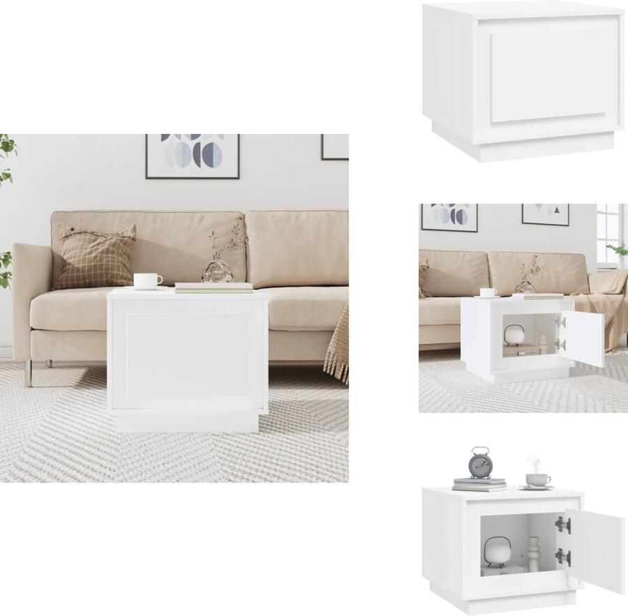 VidaXL \salontafel Salontafels Bijzettafel Banktafel Salontafel 51x50x44 cm bewerkt hout wit