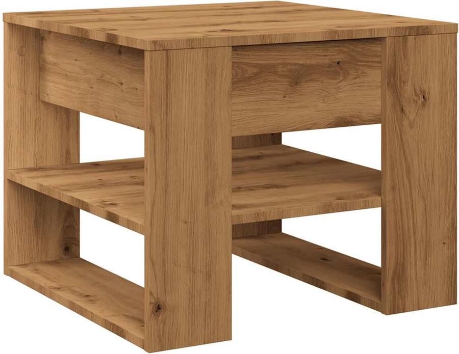 VidaXL Salontafel 55 5x55x45 cm bewerkt hout artisanaal eikenkleur - Foto 2