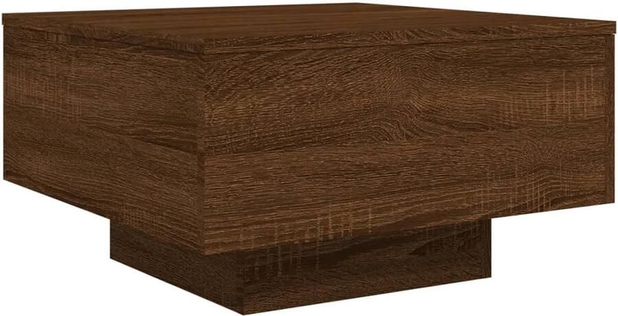 VidaXL Salontafel 55x55x31 cm bewerkt hout bruin eikenkleur Salontafel Houten Salontafel Bruine Salontafel Eikenhouten Salontafel Living Room Furniture