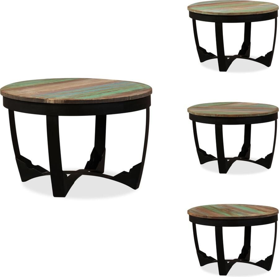 VidaXL Salontafel Salontafels Bijzettafel Banktafel Bijzettafel 60x40 cm massief gerecycled hout - Foto 2