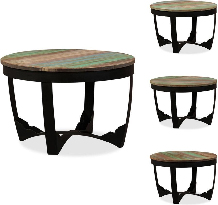 VidaXL Salontafel Salontafels Bijzettafel Banktafel Bijzettafel 60x40 cm massief gerecycled hout