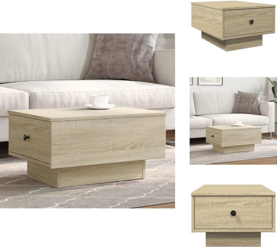 VidaXL Salontafel Salontafels Bijzettafel Banktafel Salontafel 60x45x31 cm bewerkt hout sonoma eikenkleurig
