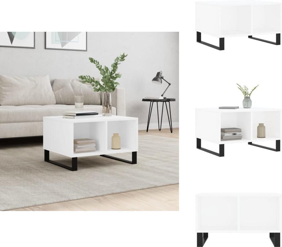 VidaXL Salontafel Salontafels Bijzettafel Banktafel Salontafel 60x50x36 5 cm bewerkt hout wit