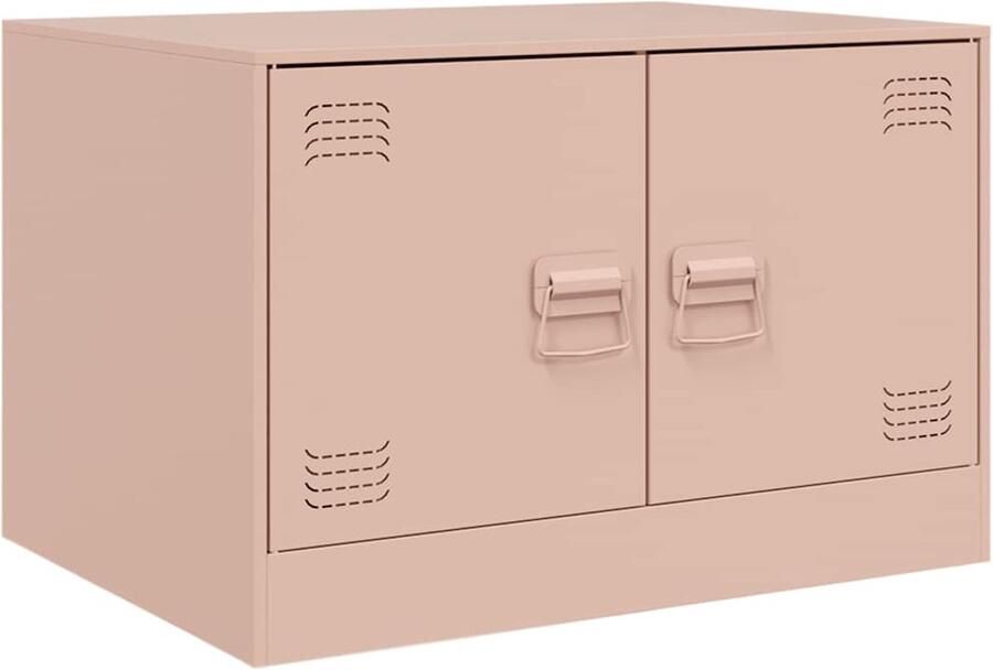 VidaXL Salontafel 67x50x44 cm staal roze Salontafel Salontafels Bijzettafel Banktafel