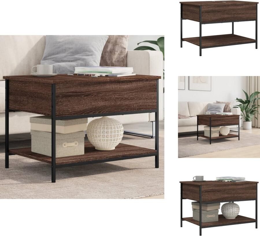 VidaXL -Salontafel-70x50x50-cm-bewerkt-hout-en-metaal-bruineikenkleur