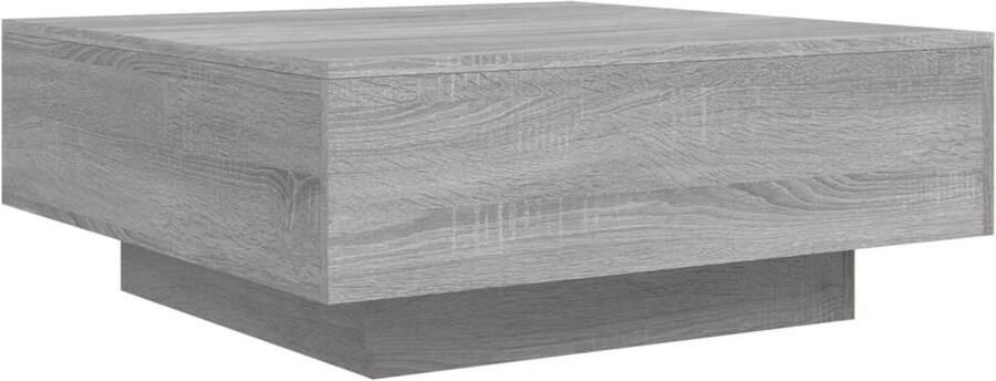 VidaXL Salontafel 80x80x31 cm bewerkt hout grijs sonoma eikenkleurig Salontafel Salontafels Bijzettafel Banktafel
