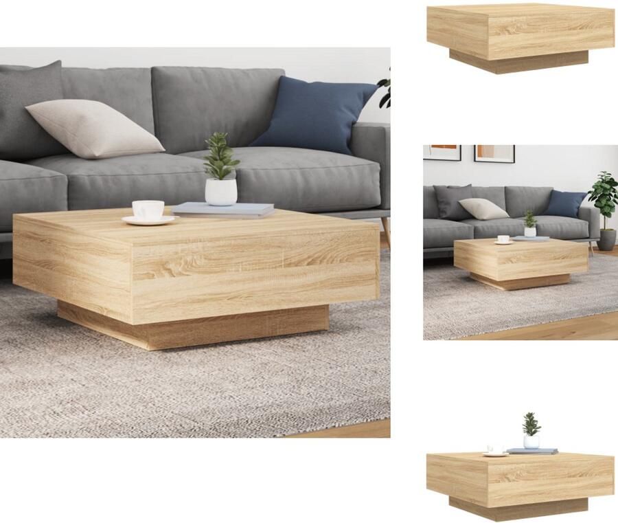 VidaXL Salontafel Salontafels Bijzettafel Banktafel Salontafel 80x80x31 cm spaanplaat sonoma eikenkleurig